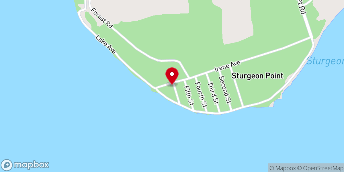 Map showing location of Sturgeon Point Union Church