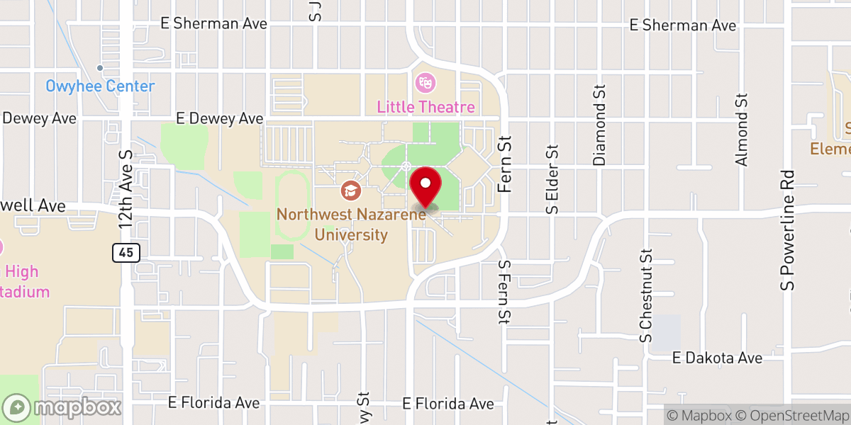 Map showing location of Lucile Little Prayer Chapel & Gardens
