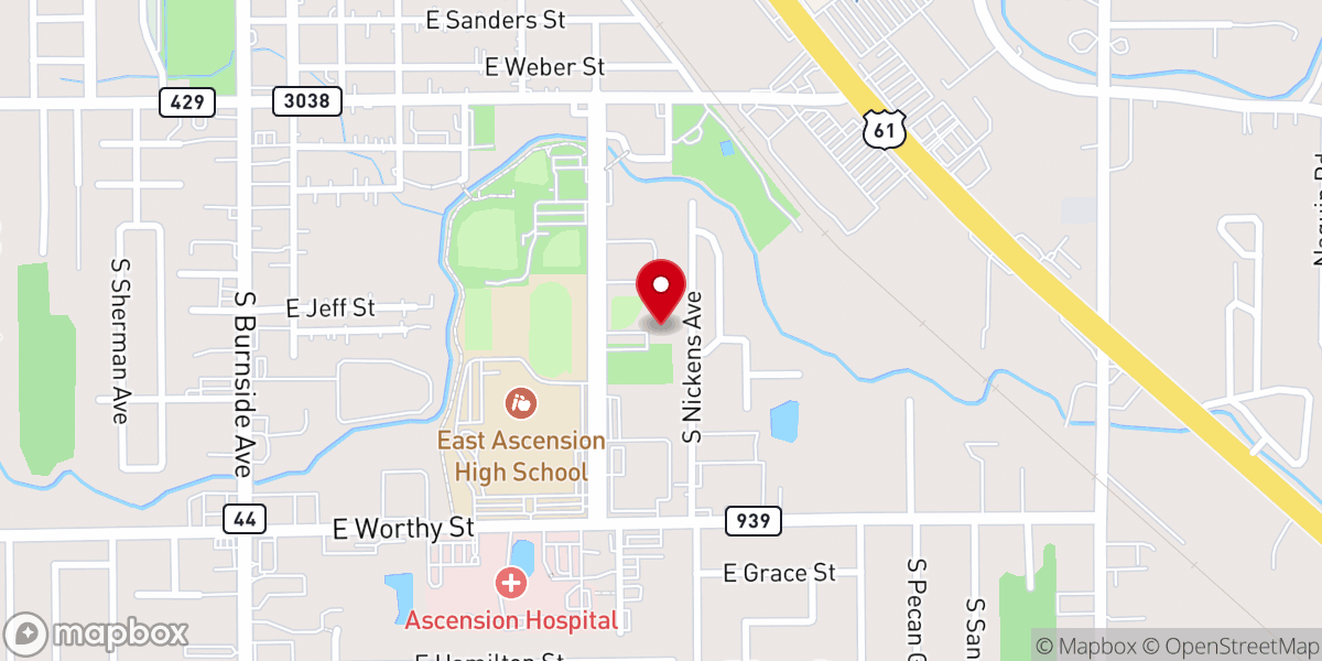 Map showing location of Gonzales Senior Center
