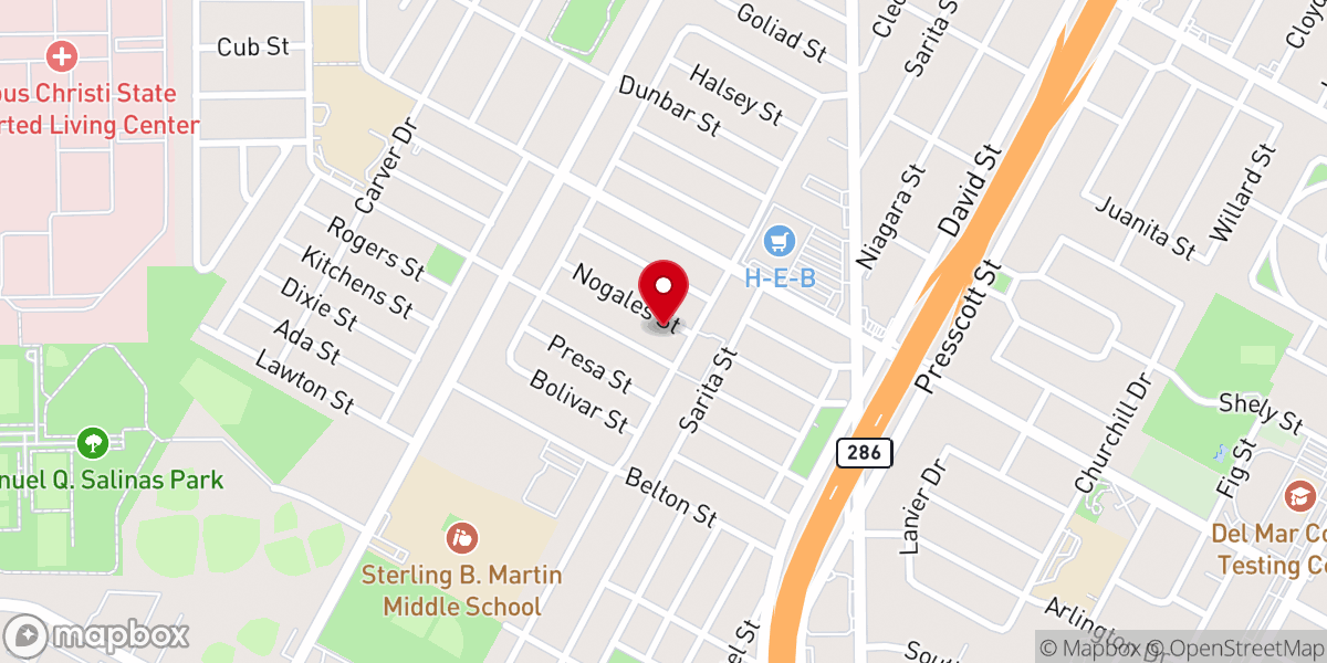 Map showing location of Holy Family Catholic Church