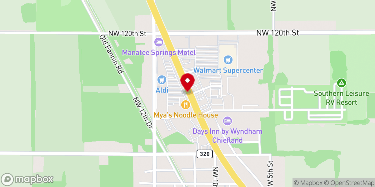Map showing location of Little Caesars Pizza