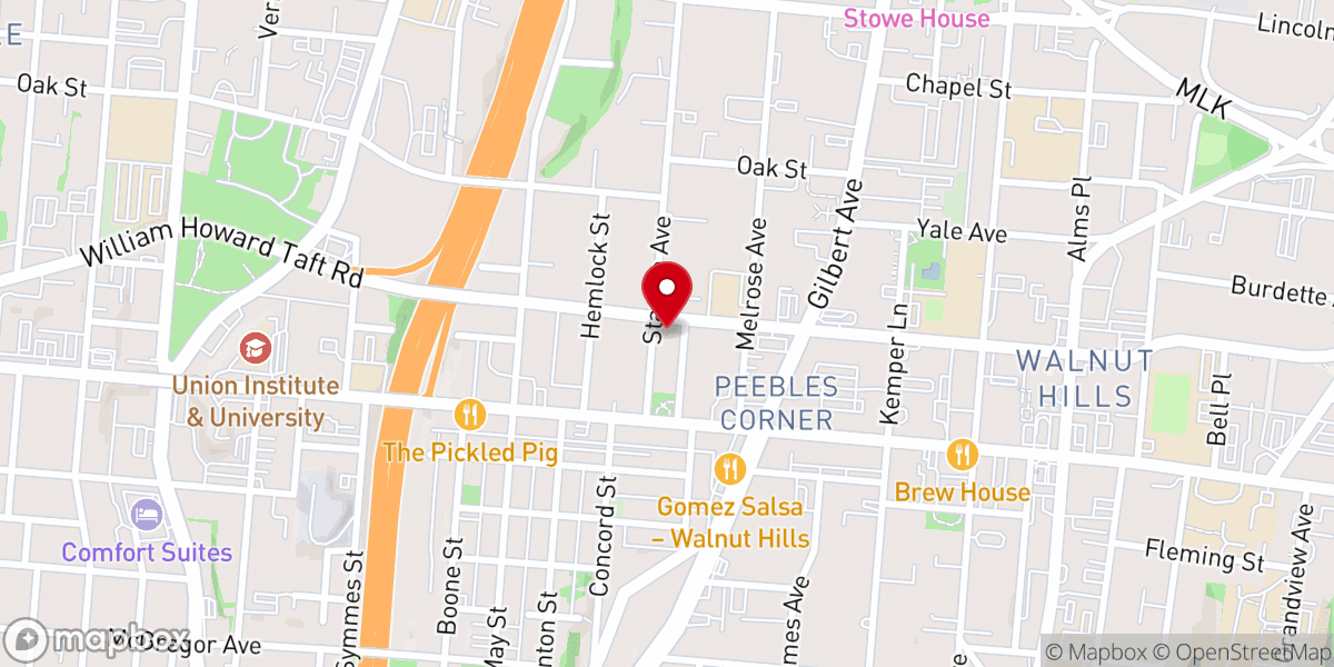 Map showing location of Calvary Baptist Church