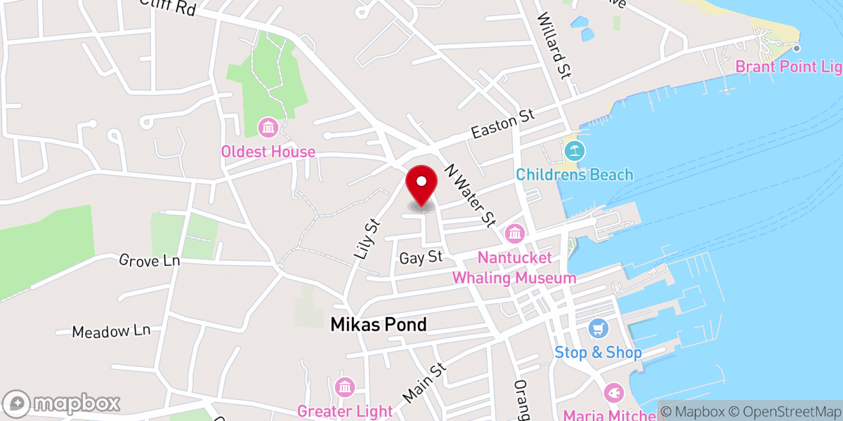 Map showing location of First Congregational Church Nantucket