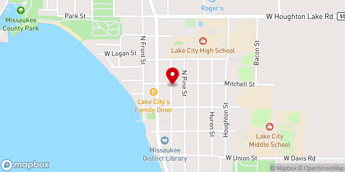 Map showing location of Lake City Free Methodist Church