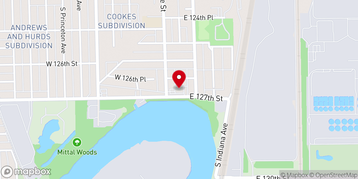 Map showing location of Progressive Missionary Baptist Church