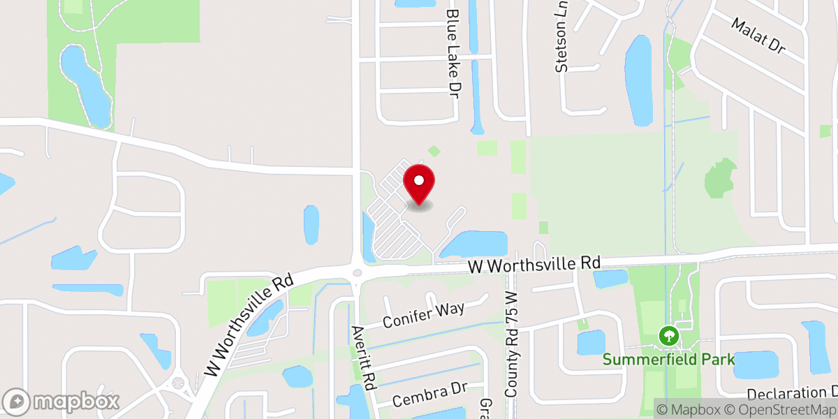 Map showing location of Greenwood Christian Church
