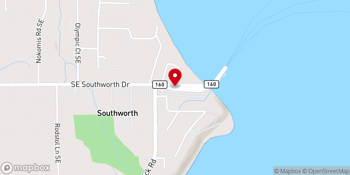 Map showing location of Southworth Ferry Dock