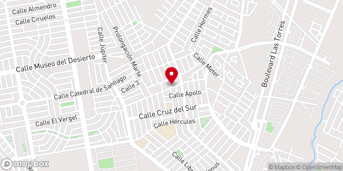 Map showing location of Iglesia Bautista El Calvario
