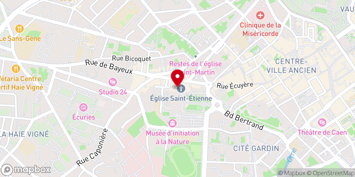 Map showing location of Abbaye-aux-Hommes