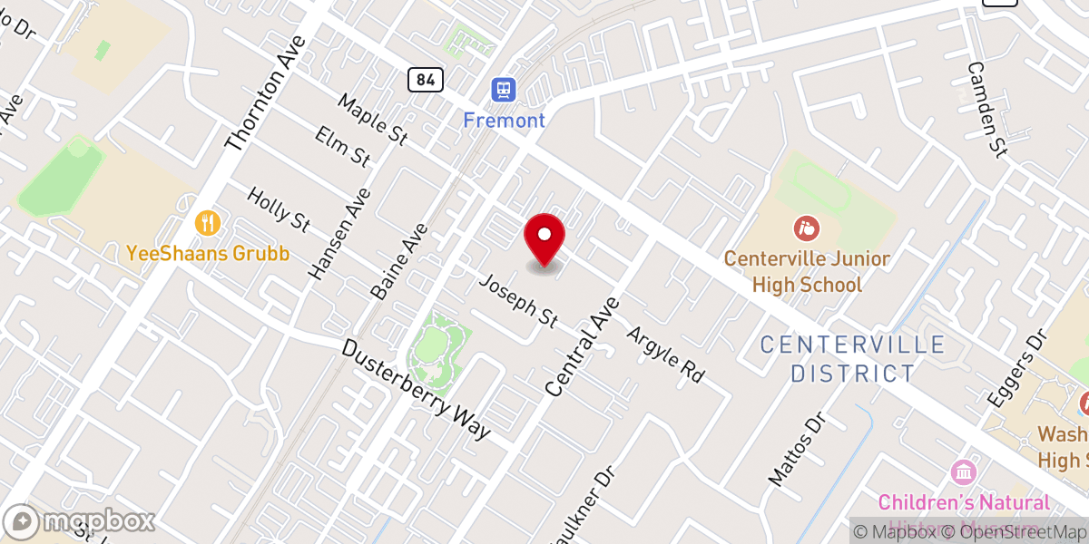 Map showing location of The Church in Fremont