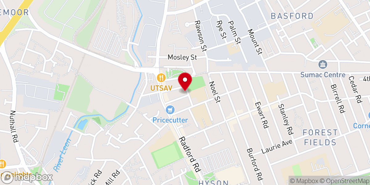 Map showing location of St Mary's Catholic Church