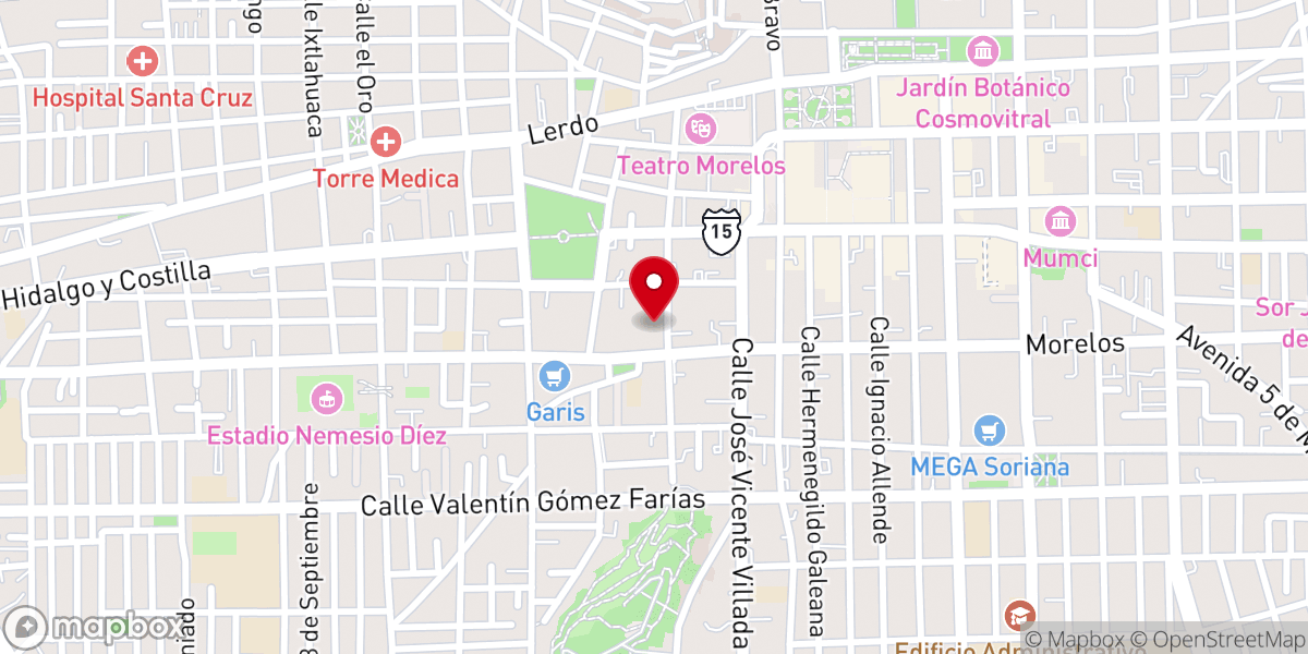 Map showing location of Monasterio de Clarisas Capuchinas del Sagrado Corazón de Jesús A.r.
