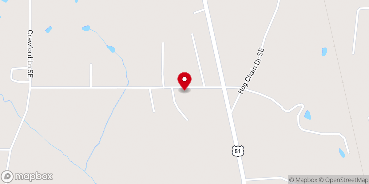 Map showing location of Thayer Church