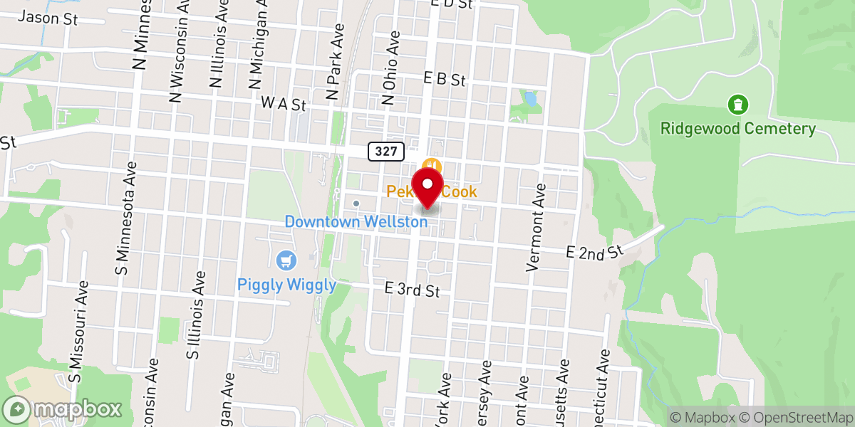 Map showing location of First Baptist Church