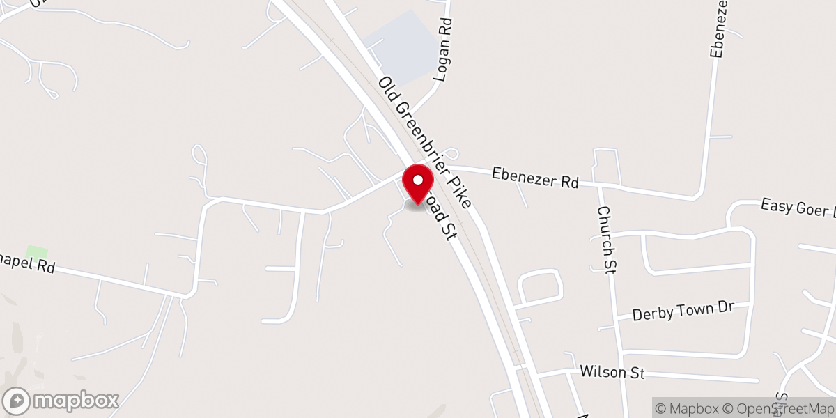 Map showing location of Calvary Baptist Church