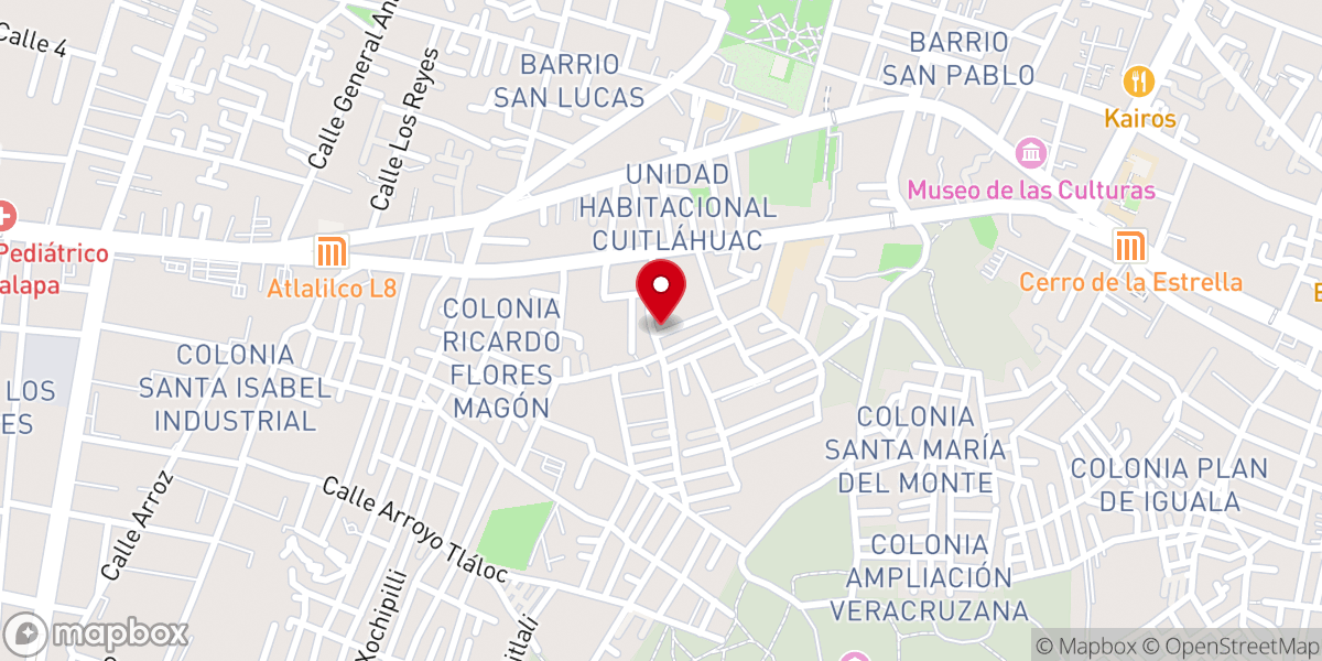 Map showing location of Abarrotes Vinos Y Licores El Santuario
