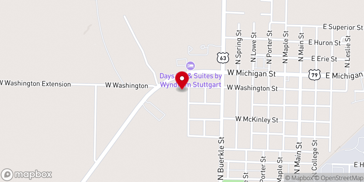 Map showing location of Center of hope