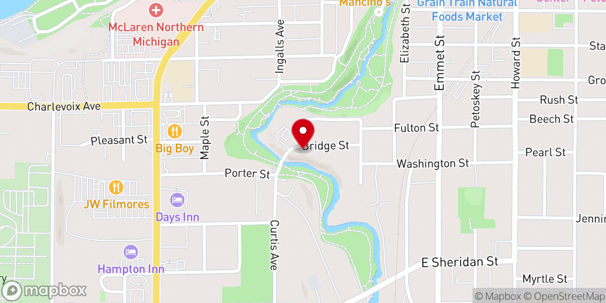 Map showing location of The Well Church Petoskey