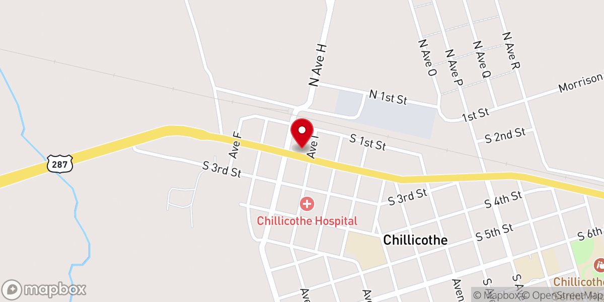 Map showing location of Chillicothe City Hall