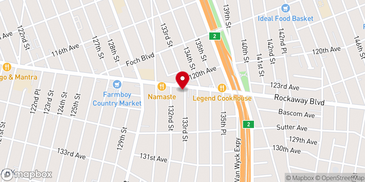 Map showing location of 13220 rockaway bl