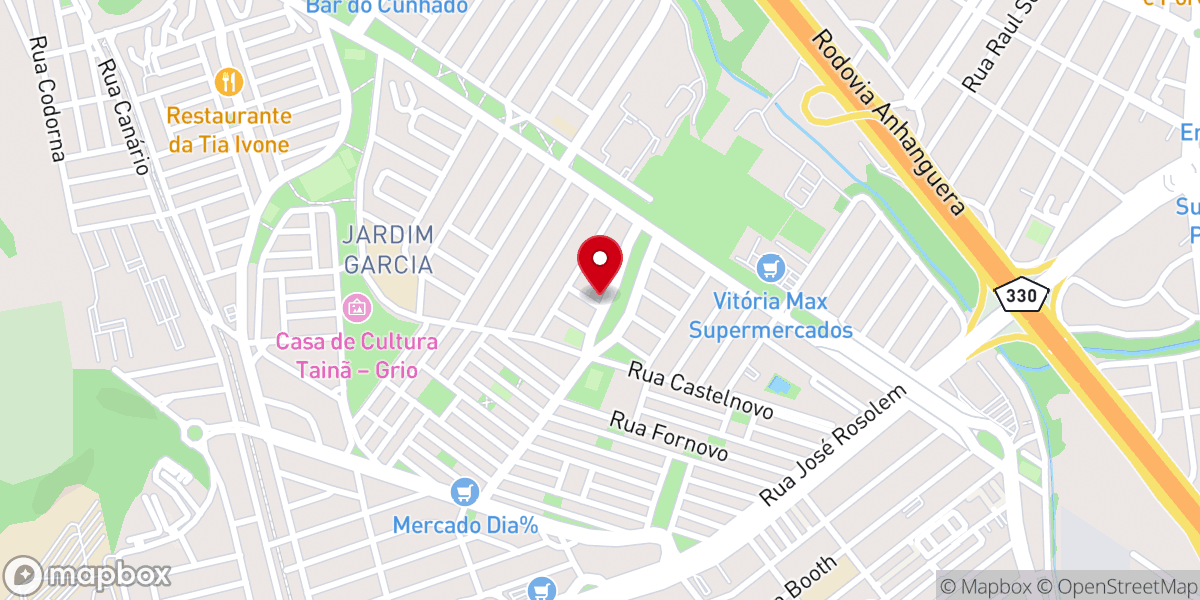 Map showing location of Templo Batista Bíblico de Campinas