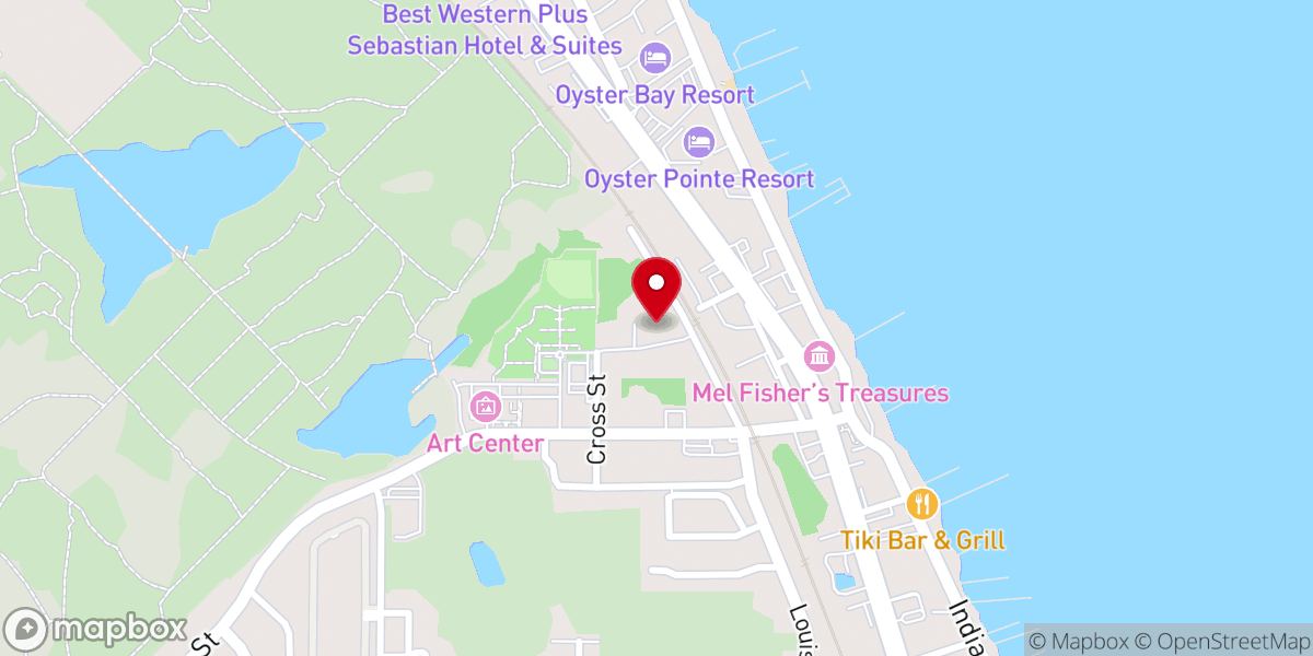 Map showing location of First Presbyterian Church Memory Garden