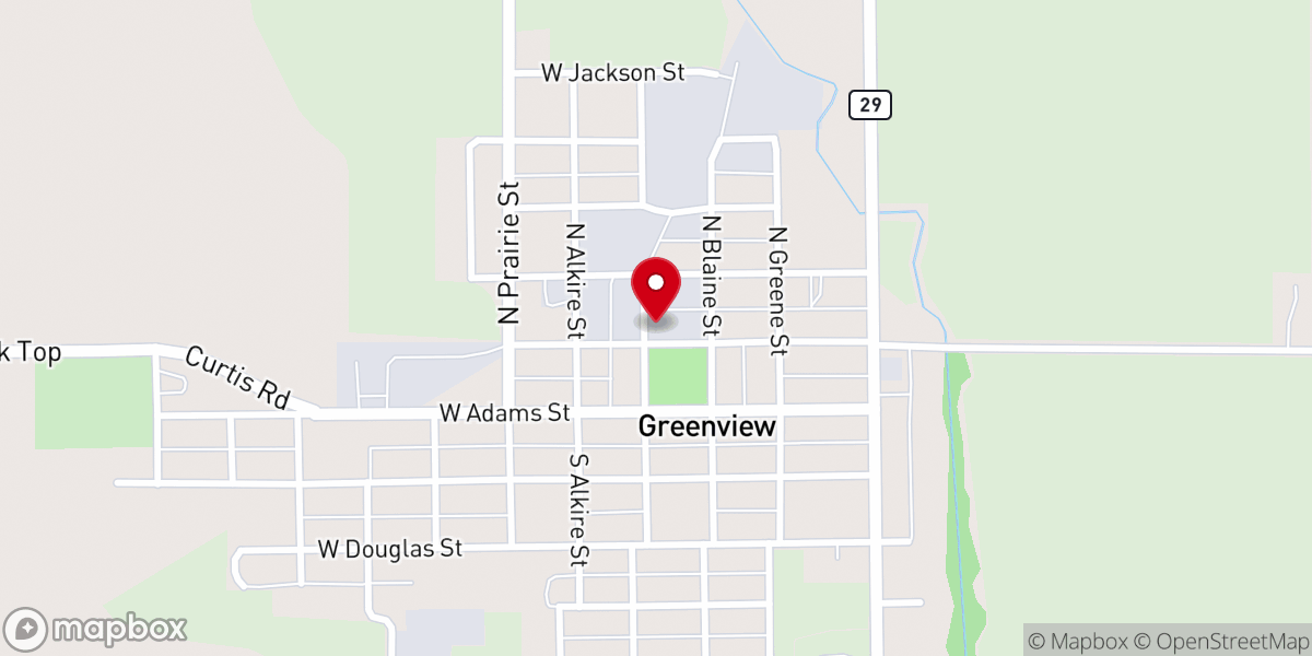 Map showing location of Village of Greenview