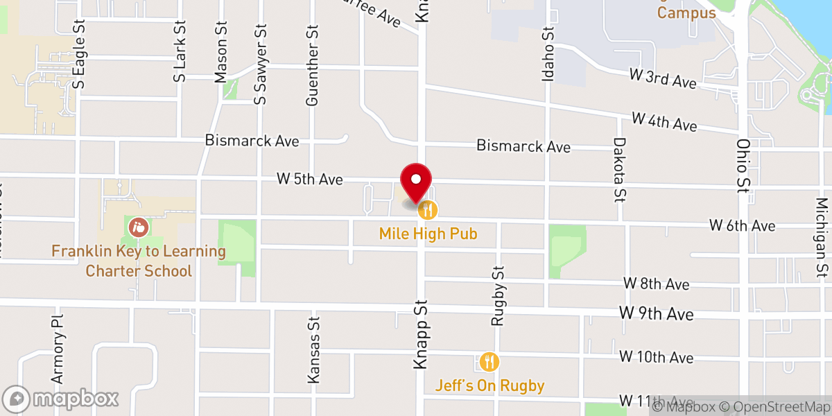 Map showing location of Sacred Heart Church (St. Jude the Apostle Parish)