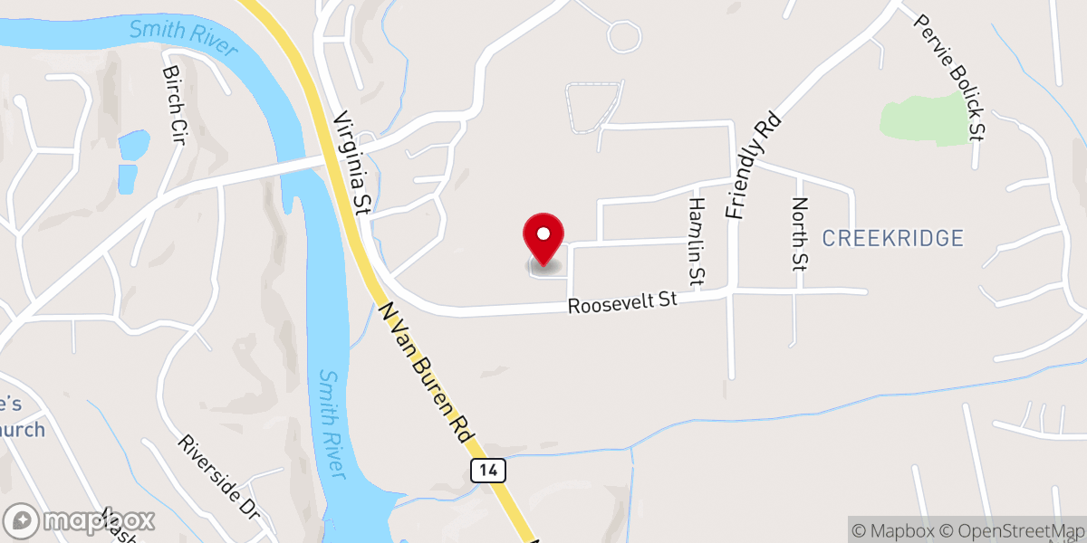 Map showing location of Morning Star Baptist Church