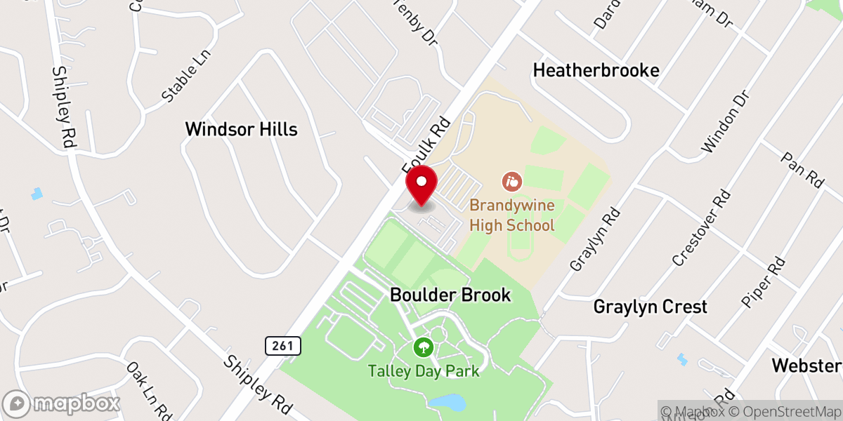 Map showing location of St Paul's United Methodist Church, Wilmington DE