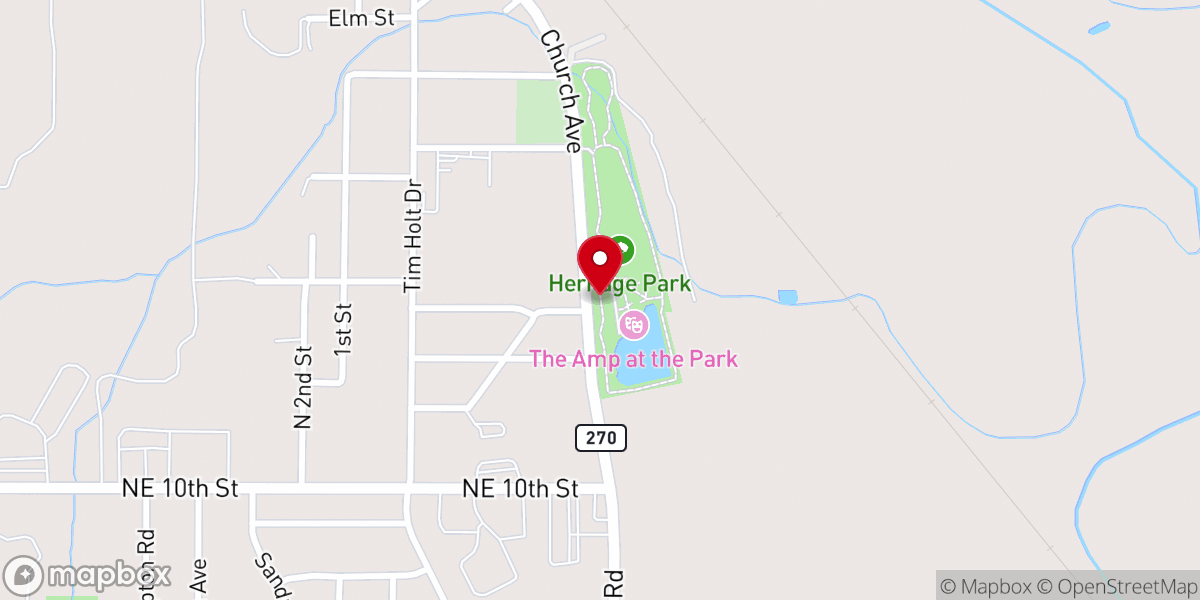 Map showing location of Heritage Park Spraygrounds