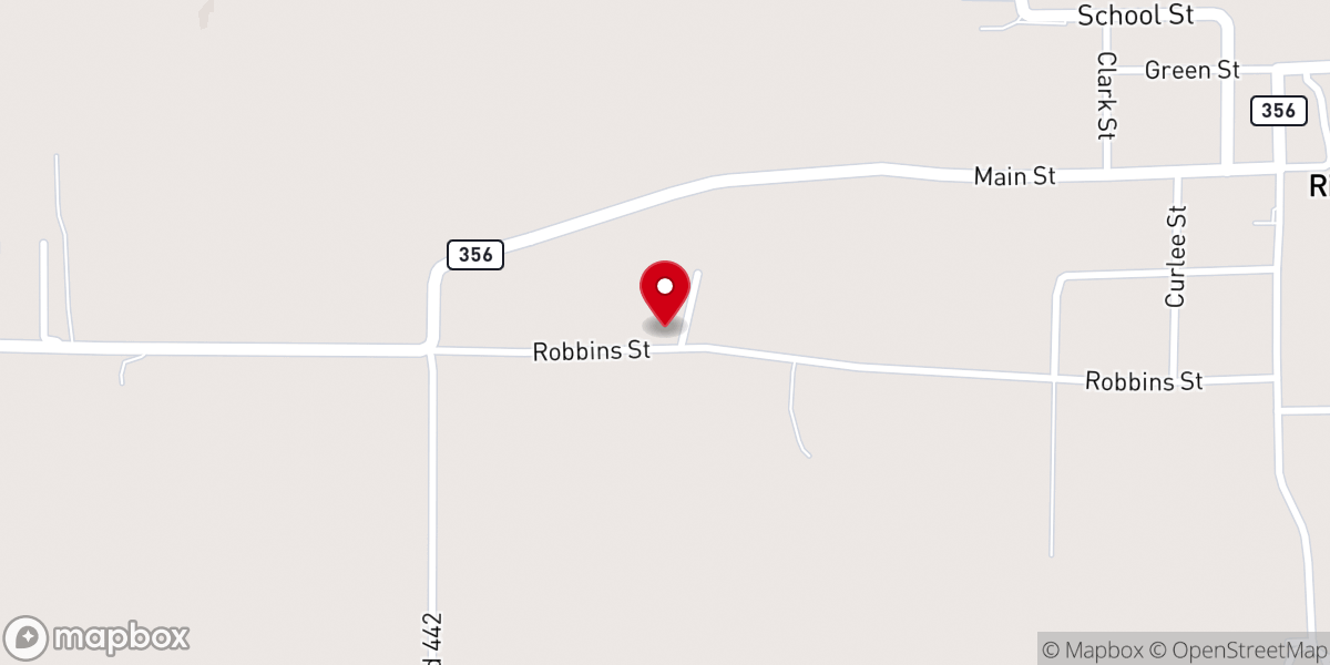Map showing location of Hopwell Missionary Baptist Church