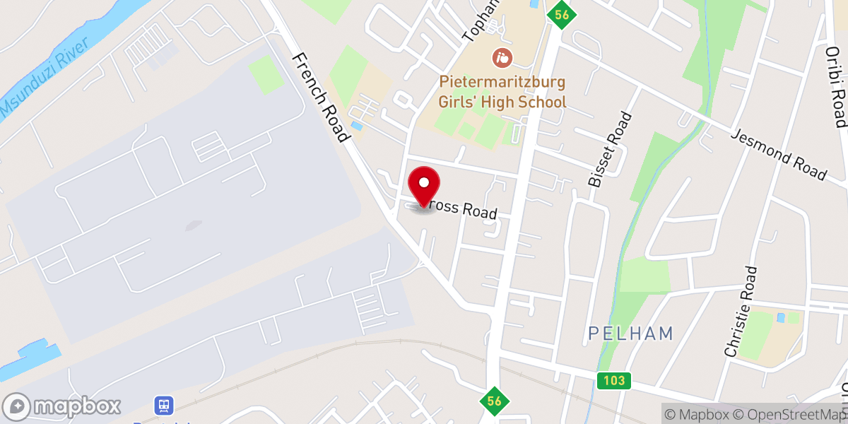 Map showing location of Christ Church Pietermaritzburg