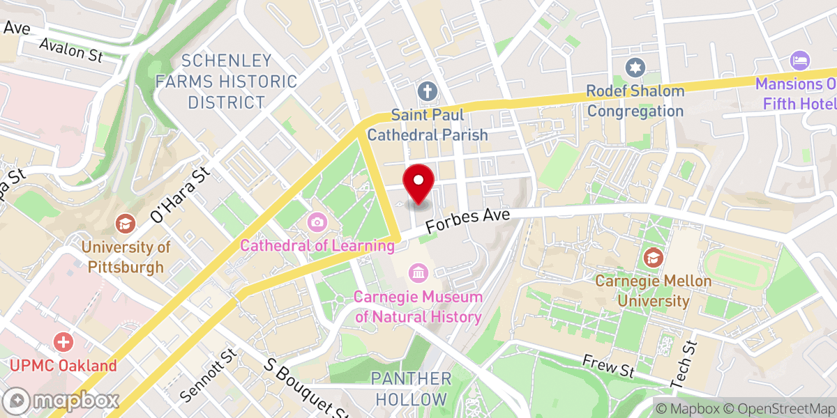 Map showing location of St. Nicholas Greek Orthodox Cathedral