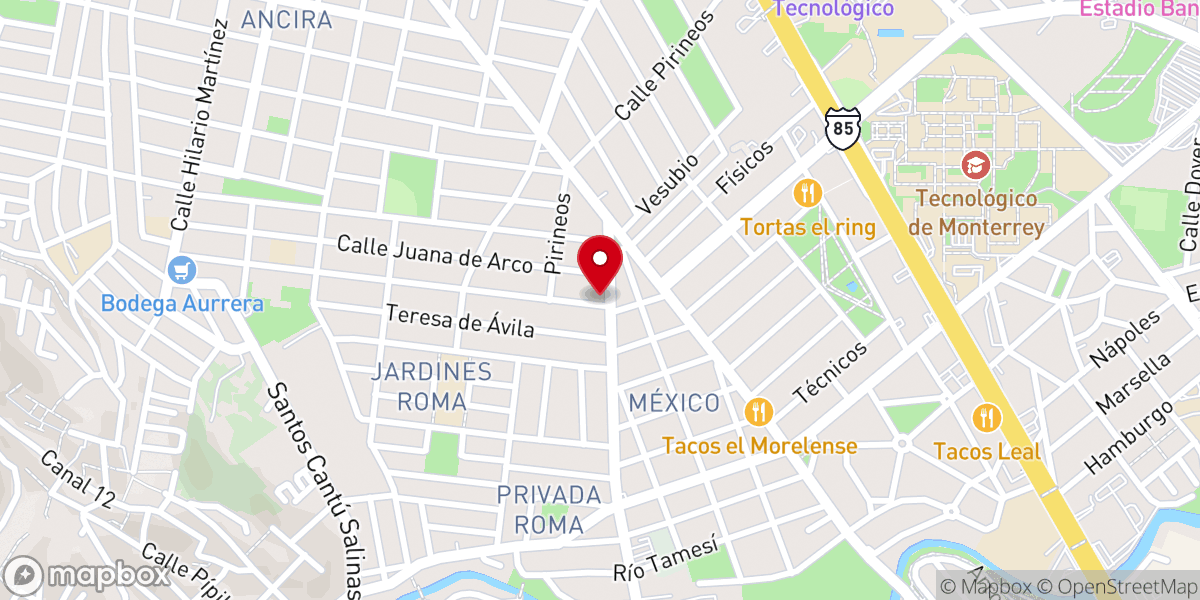 Map showing location of Iglesia Dios Está Aquí