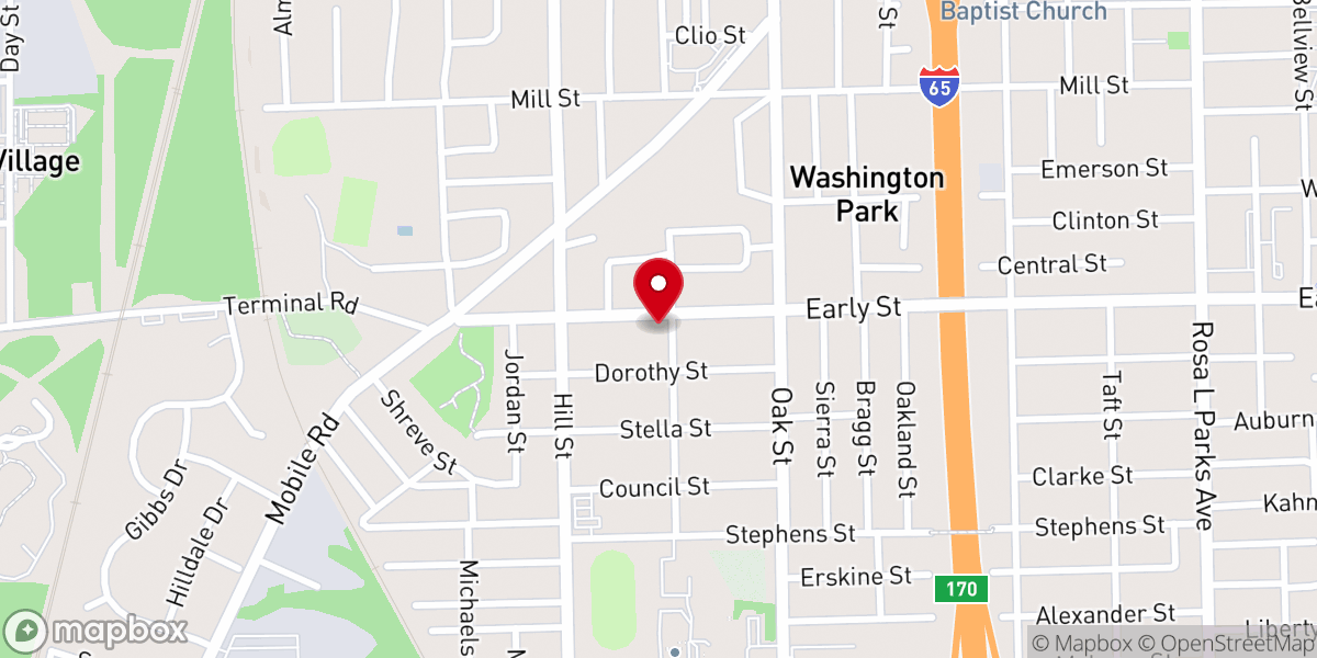 Map showing location of New Home Baptist Church