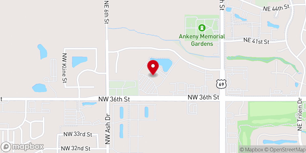Map showing location of Lutheran Church of Hope Ankeny