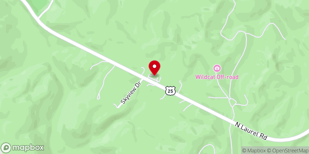 Map showing location of Hazel Patch Baptist Church