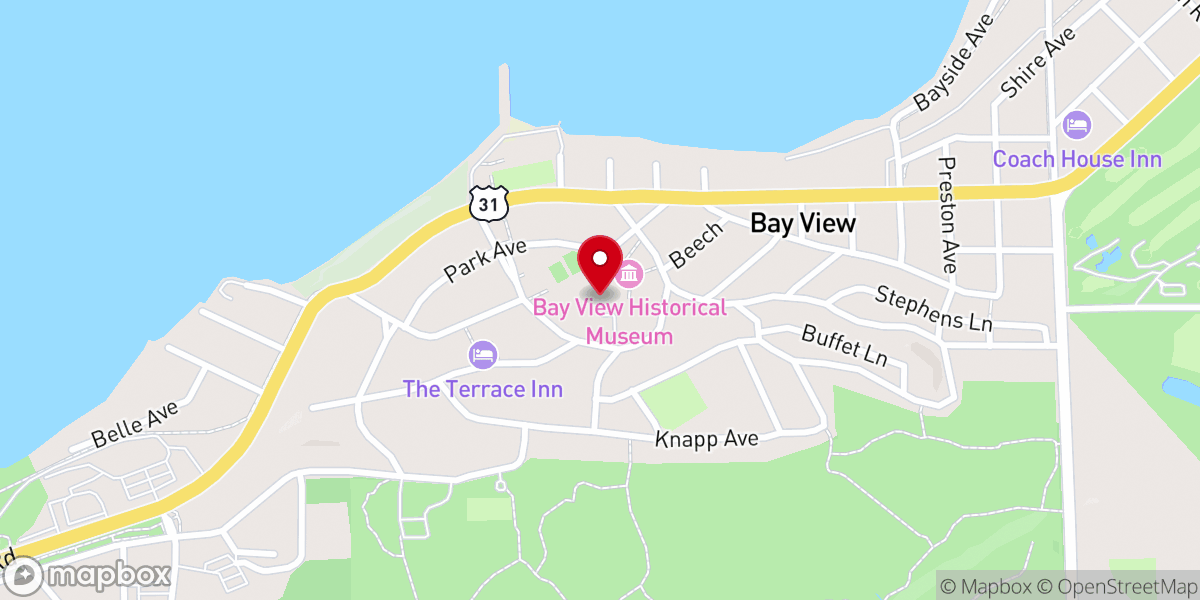 Map showing location of Bay View Association
