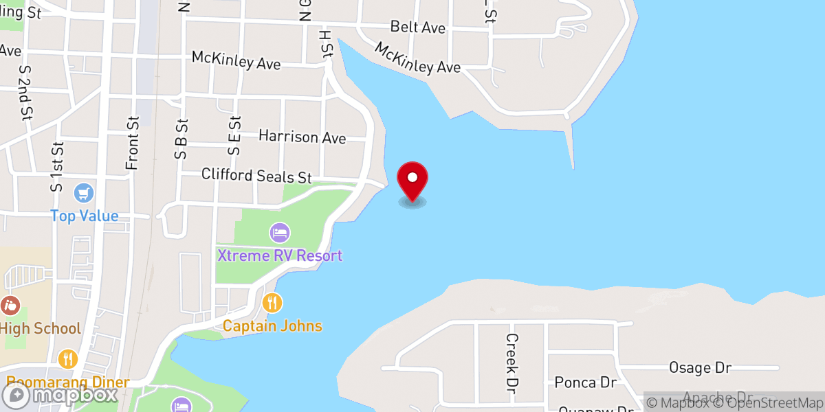 Map showing location of Eufaula Cove Marina Eufaula OK