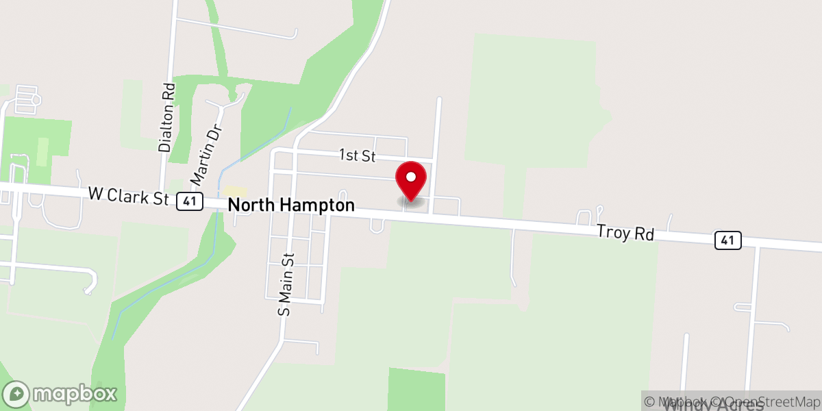 Map showing location of Asbury United Methodist Church