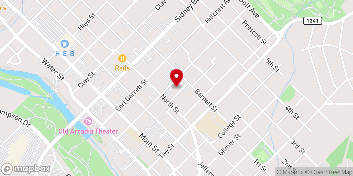 Map showing location of First Baptist Church