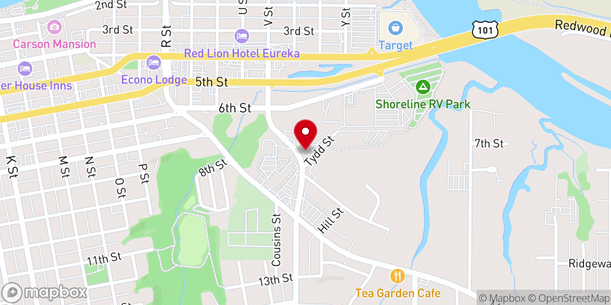 Map showing location of The Salvation Army Community Center