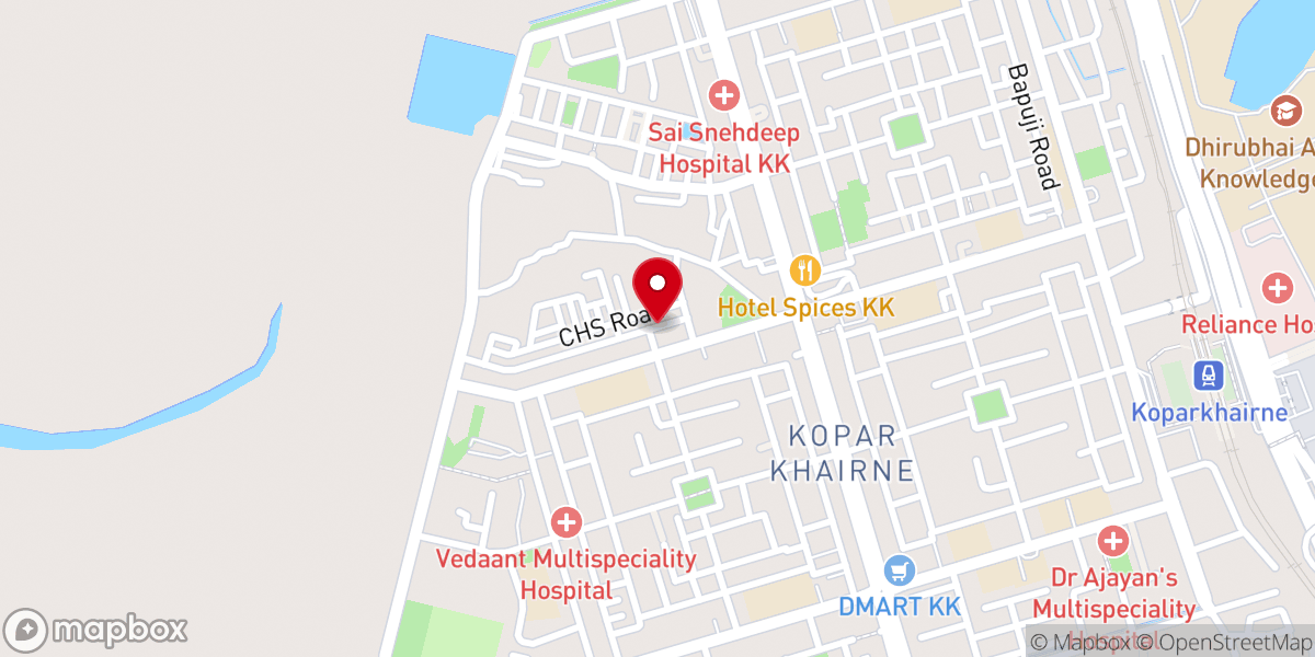 Map showing location of IPC Hebron Church, Kopar Khairane, Navi Mumbai