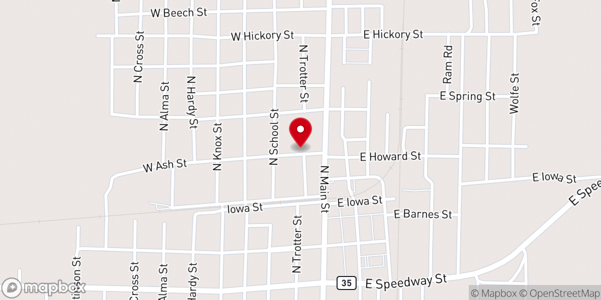 Map showing location of Ash Street Missionary Baptist Church