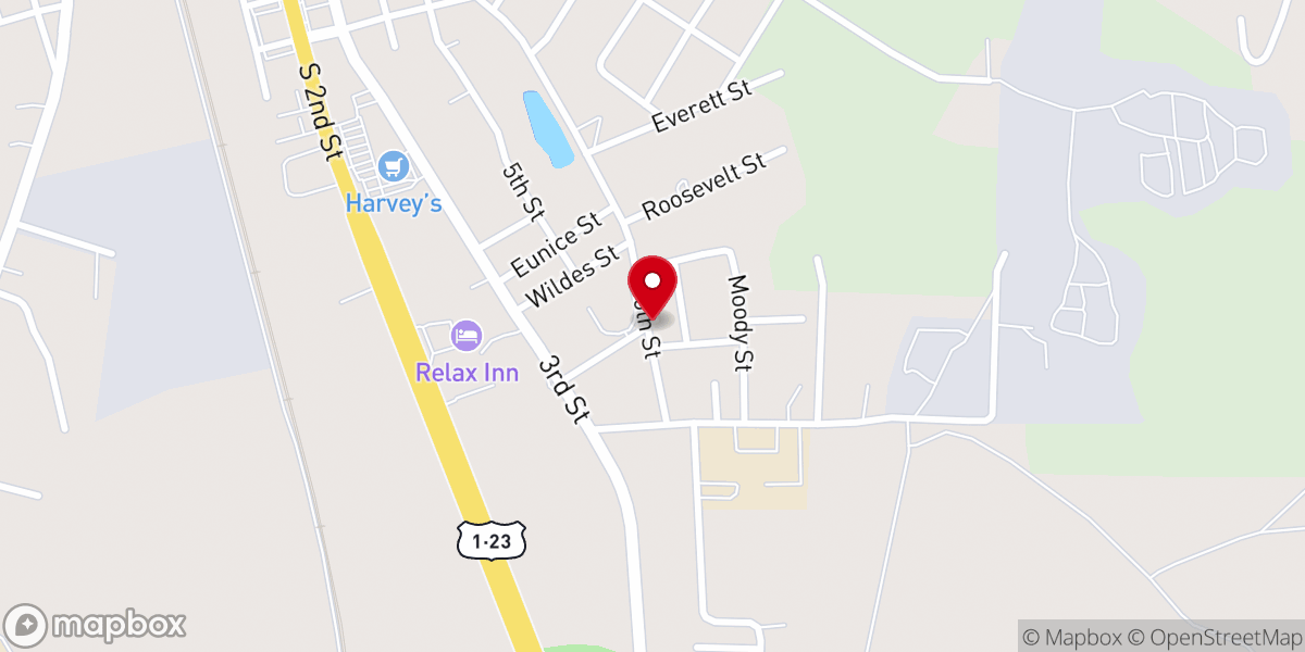 Map showing location of St Matthews Baptist Church