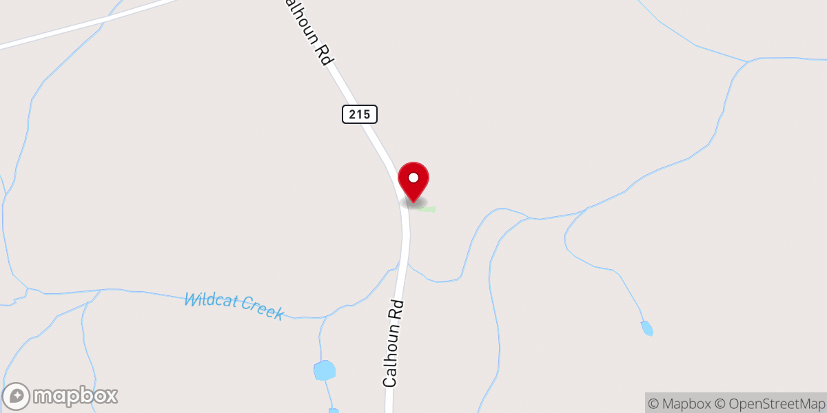 Map showing location of Holly Grove Church