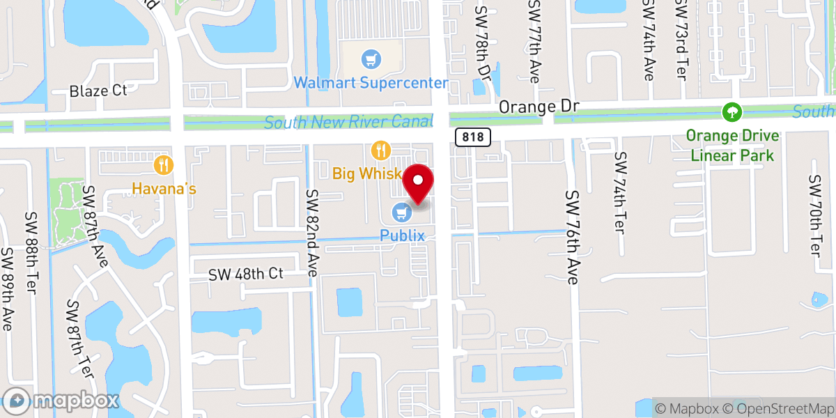 Map showing location of Baptist Health Urgent Care | Davie