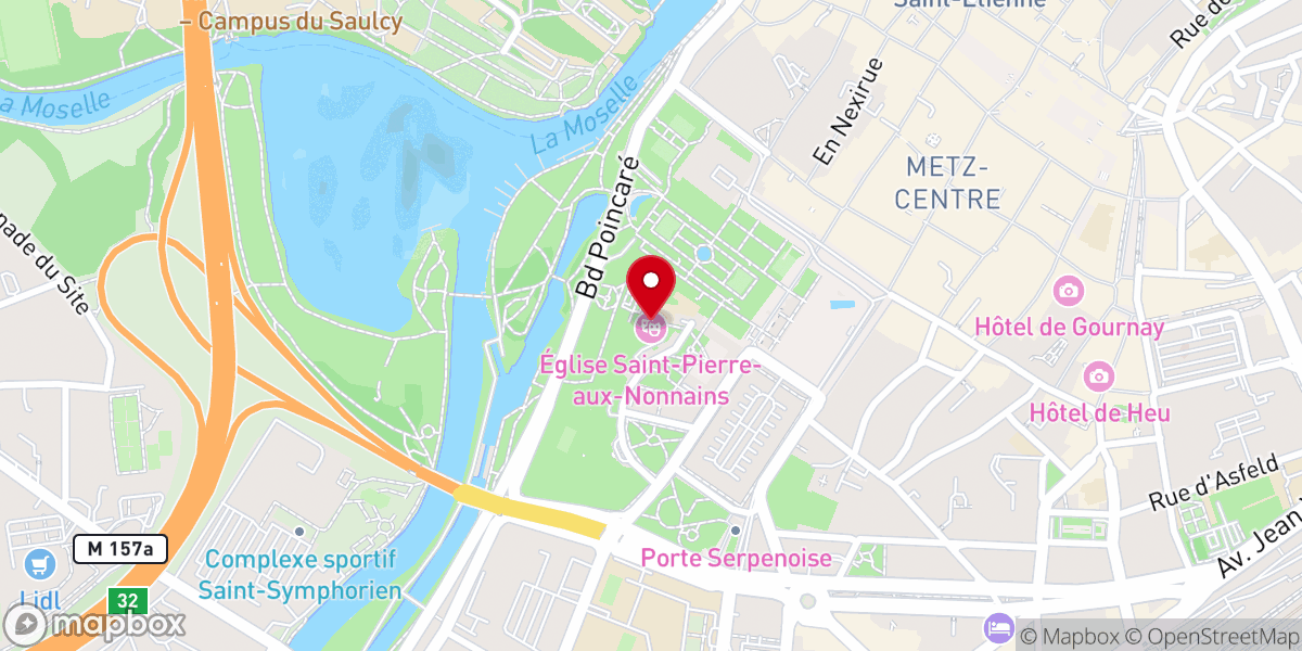 Map showing location of Basilique Saint-Pierre-aux-Nonnains