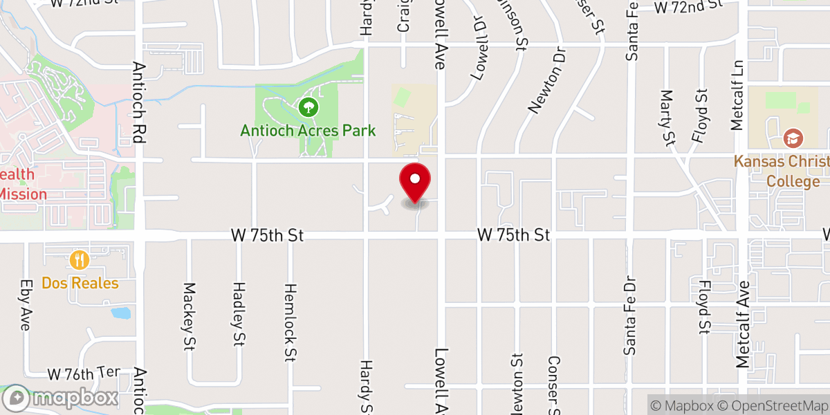 Map showing location of Kansas City Baptist Church